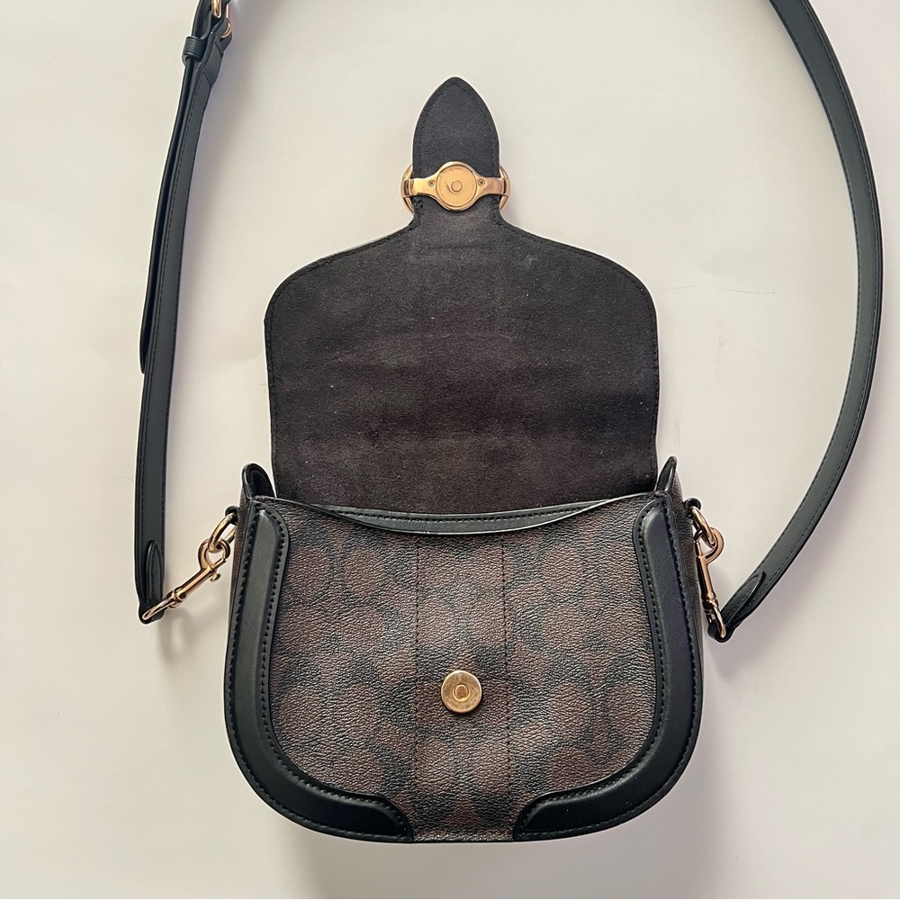 Coach Saddle Women's Crossbody Bag, Medium Black/Brown - Picture 6 of 8